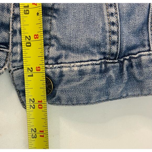 Fat Face Women’s Distressed Blue Denim Jacket Size 4 - Picture 8 of 9